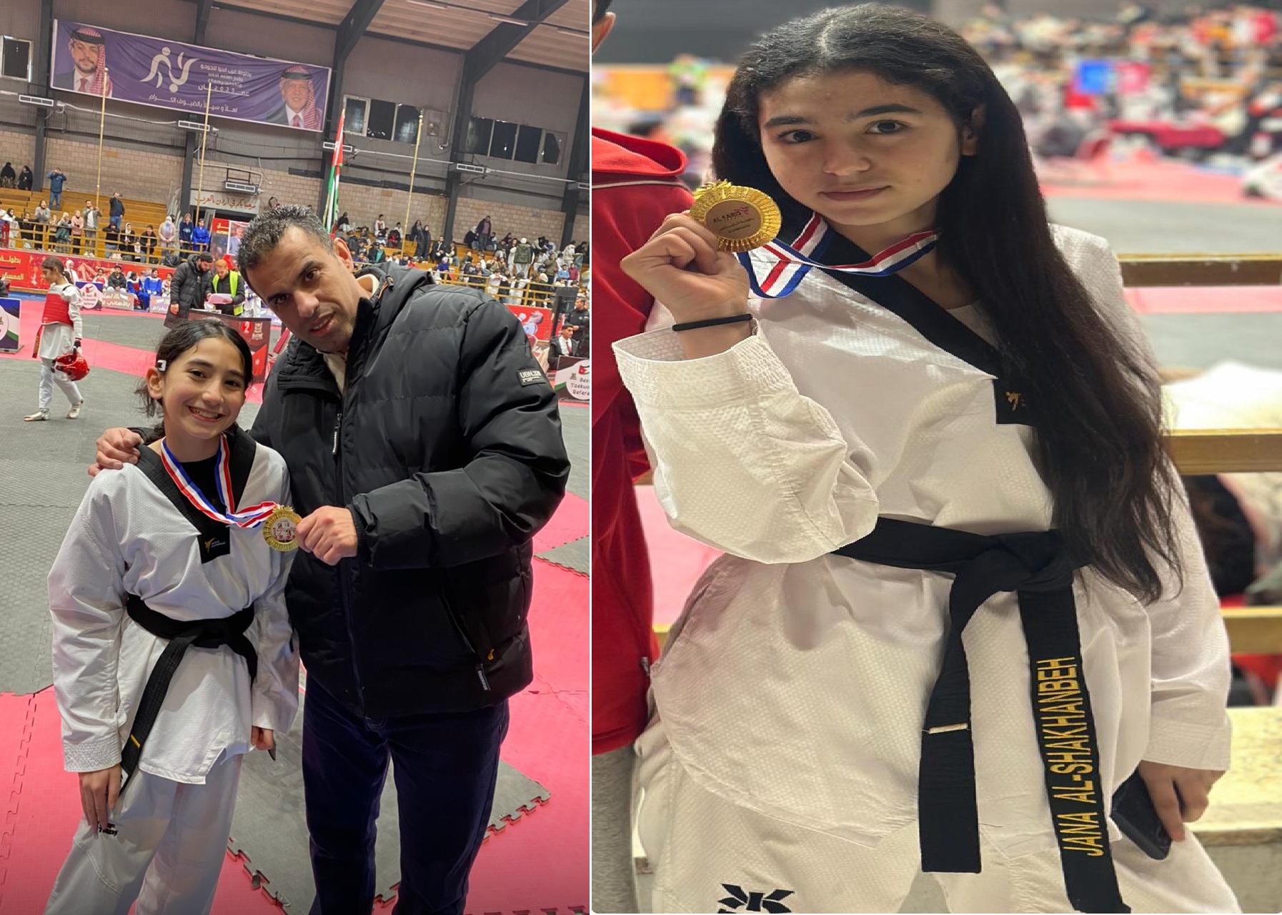ذهبية مستحقة لجنى ونور الشخانبة في بطولة الفرسان الدولية للتايكواندو
