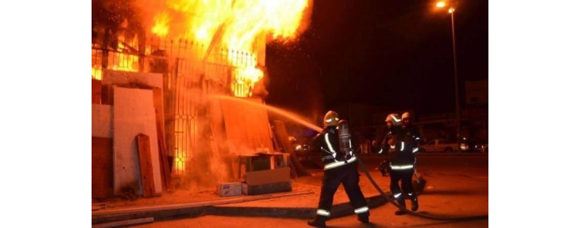 حريق بمصنع مواد طبية في سحاب
