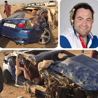 بالصور ..  وفاة إعلامي سعودي وزوجته في حادث مروع