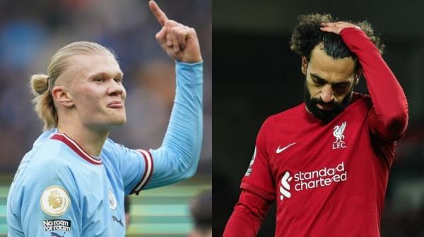 هالاند يحطم رقم محمد صلاح