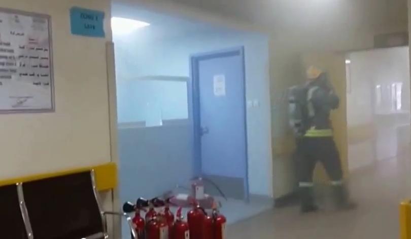 حريق في مستشفى الامير حمزة بقسم الاشعة 