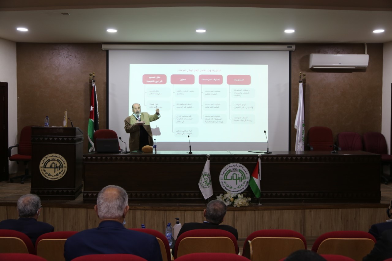 محاضرة حول الإطار الوطني للمؤهلات والتعليم الدامج في جامعة الزيتونة الأردنية 