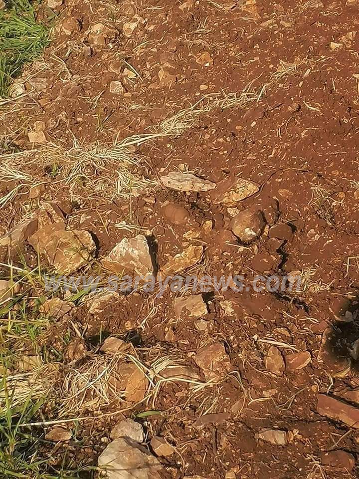 بالصور ..  اربد : العثور على قنبلة قديمة في لواء المزار الشمالي