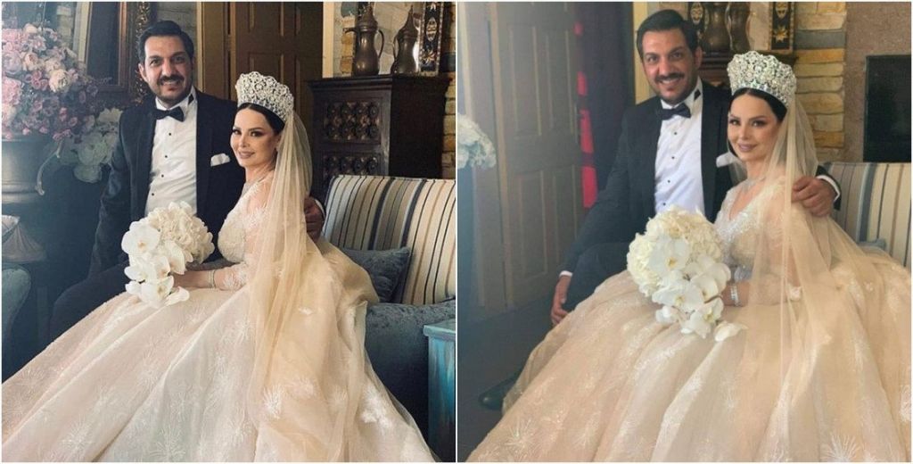 الاعلامي معاذ العمري والفنانة ديانا كرزون ..  مبارك الزفاف
