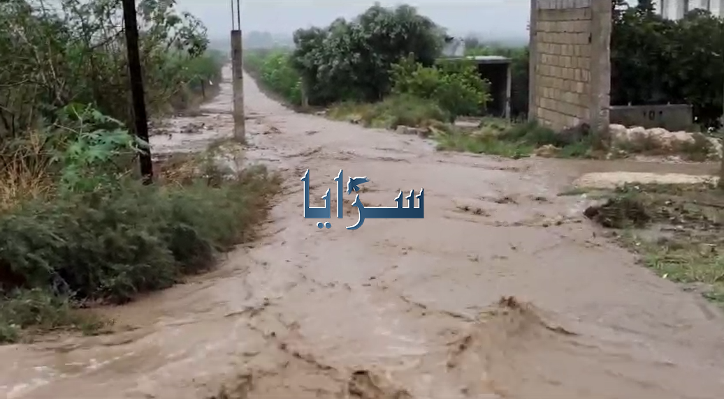 بالفيديو ..  ارتفاع منسوب المياه بفعل غزارة الأمطار في الاغوار الشمالية