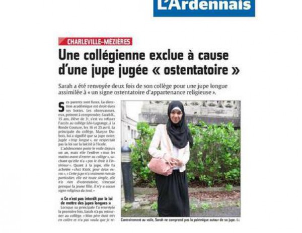 فتاة فرنسية مسلمة تُطرد من الفصل بسبب لباسها "تنورة طويلة"