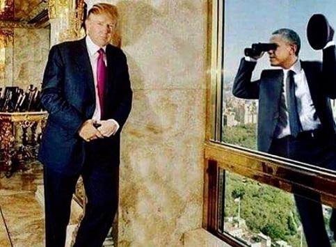 أوباما يتجسس على ترامب في برجه! 