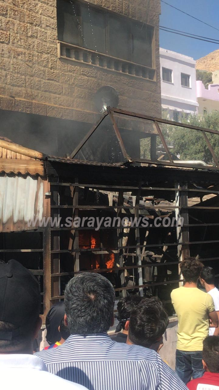 بالصور  ..  حريق في مقهى بـ "طيبة البترا"  