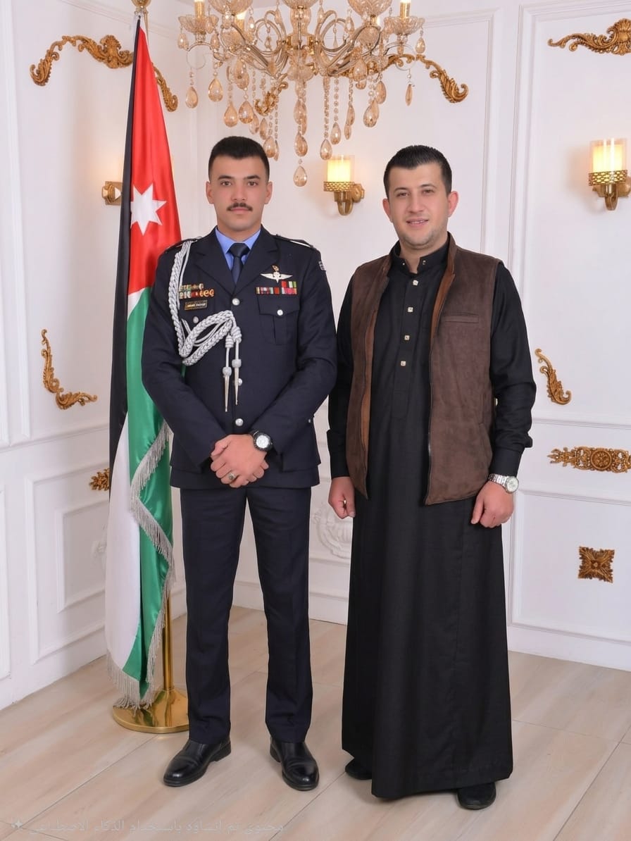 أحمد أيمن الخوالدة مبارك الترفيع إلى رتبة ملازم ثاني وحصوله على البكالوريوس