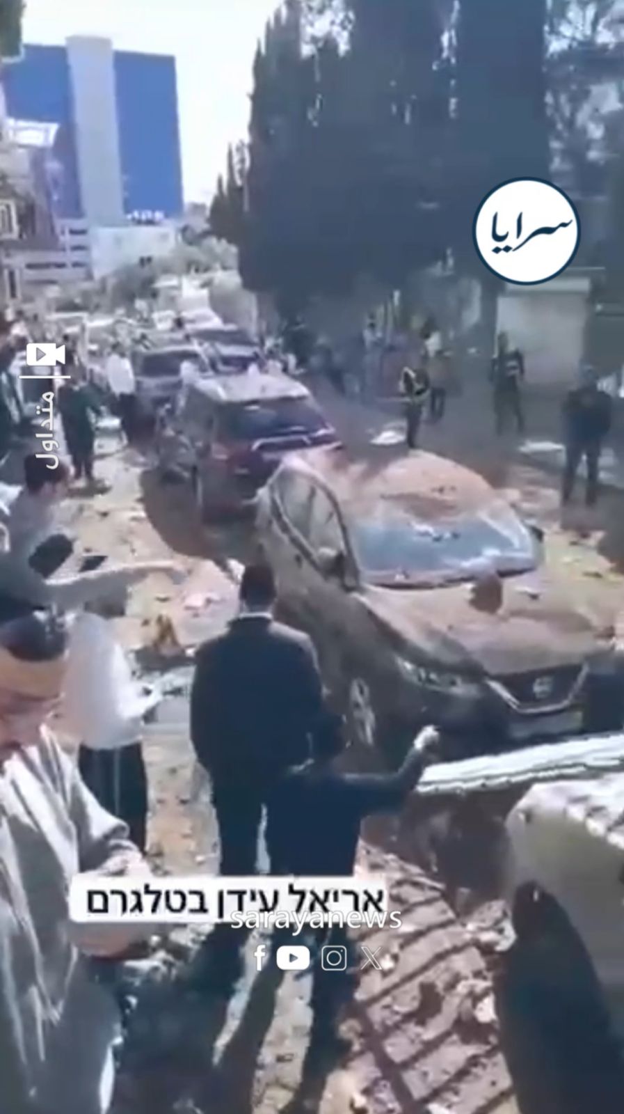 بالفيديو :مشاهد صادمة لسقوط صواريخ في عمق تل أبيب