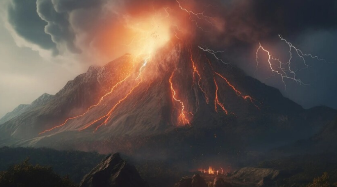 حل لغز البرق البركاني