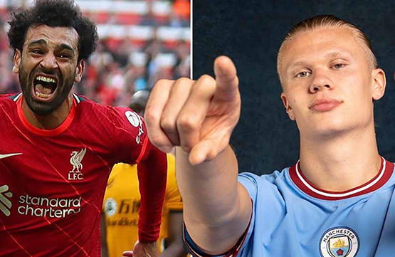 9 اهداف  ..  الغول هالاند في طريقه لتحطيم رقم صلاح التاريخي