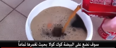 بالفيديو ..  شاهد ماذا يحدث للبيضة عند وضعها في كوكا كولا