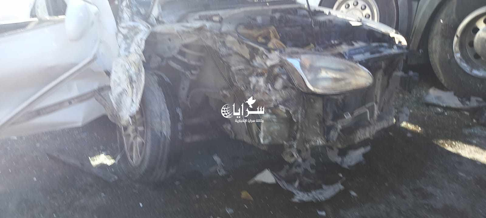 بالفيديو والصور ..  (6) إصابات إثر حادث تصادم بالأغوار الشمالية 