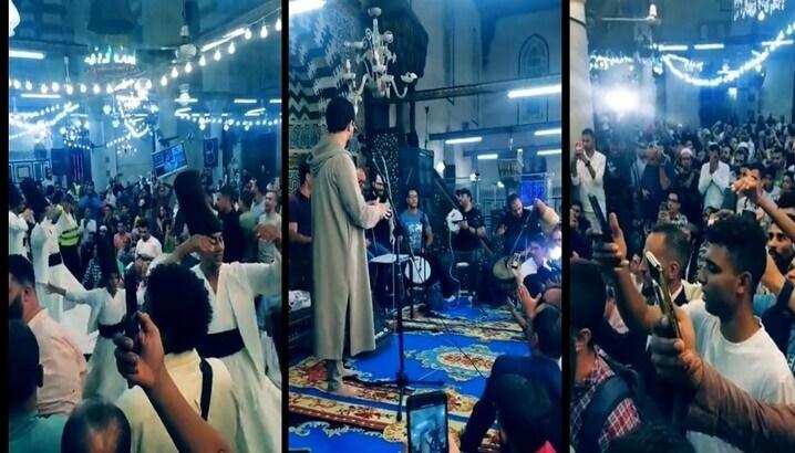 بالفيديو  ..  حفل في مسجد يثير ضجة في مصر 