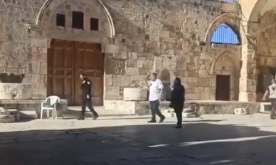 بالفيديو ..  احد قطعان المستوطنين يقتحم باحات المسجد الأقصى بحماية قوات الاحتلال 