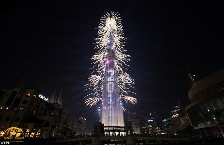 بالفيديو والصور  ..  عرض دبي الخرافي للألعاب النارية احتفالا بالعام الجديد 2019