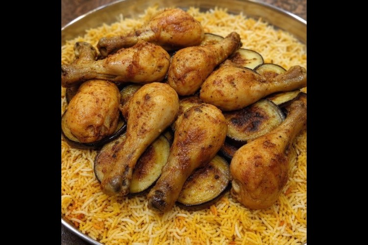 طريقة عمل مقلوبة الدجاج مع الباذنجان