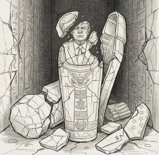 "ستسقط مثل فرعون" ..  خامنئي يرد على ترامب بصورة تمثال محطم