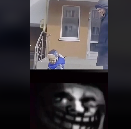 فيديو طريف لطفل يتصرف وكأنه رجل شديد القوة والسيطرة 
