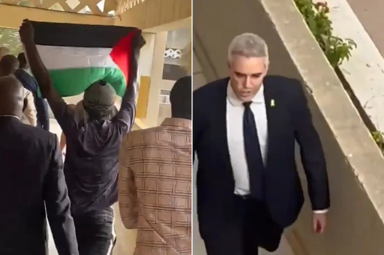 بالفيديو ..  مشهد طرد السفير الإسرائيلي من جامعة بالسنغال يلقى تفاعلاً واسعاً
