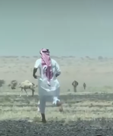 بالفيديو ..  مقطع طريف لشخص يلاحق "سحلية" في الصحراء 