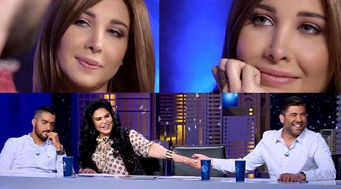 بالفيديو  ..  لحظة انسحاب نانسي عجرم من لجنة عرب ايدل بسبب مشترك سوري