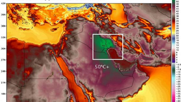 الحرارة استعرت بالكويت وسجلت أعلى 54 درجة مئويةدرجة على وجه الأرض 