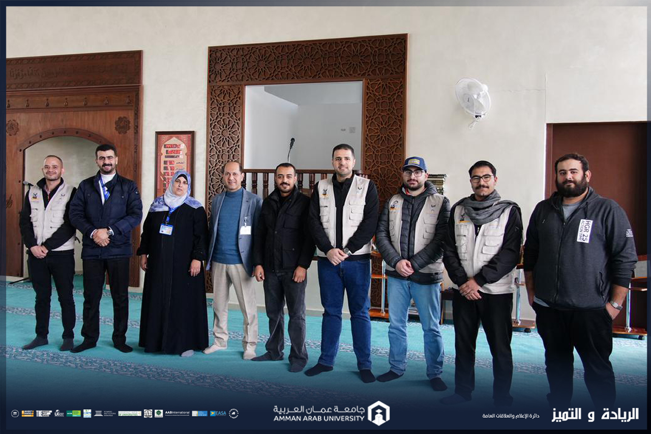 كلية الآداب والعلوم في جامعة عمان العربية تنظم مبادرة تطوعية لتنظيف مسجد الجامعة