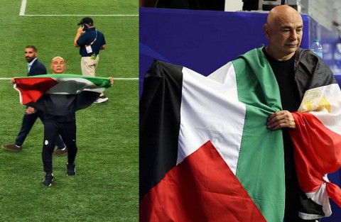 توفيق عكاشة يثير غضبًا بسبب هجومه على حسام حسن بعد رفعه علم فلسطين ..  والمصريون: دا بيمثلنا