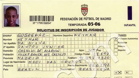 وثيقة: نيمار كان لاعباً في صفوف ريال مدريد