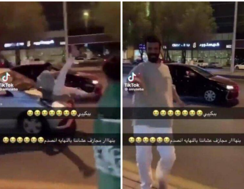 سيارة تصدم شاب أثناء توزيعه الحلوى باليوم الوطني السعودي