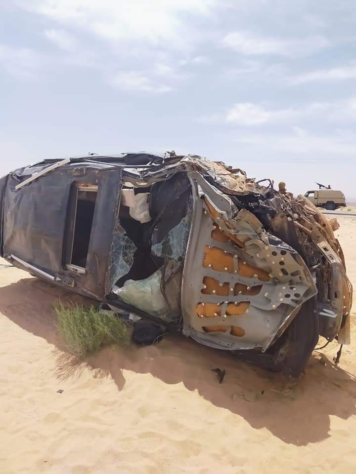 9 إصابات في حادث تصادم بين مركبتين مابعد محطة السلماني باتجاه عمان  ..  صور 