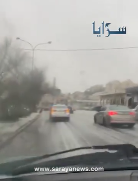 بالفيديو  ..  تساقط غزير للبرد وزخات من الثلج في العاصمة عمّان