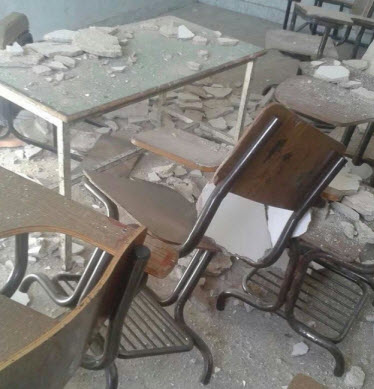 تعليق الدوام وإخلاء لمدرسة اساسية في "دير علا" بعد انهيار سقف احدى الغرف الصفية