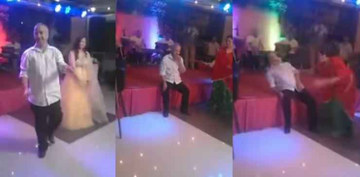 بالفيديو ..  شاهد لحظة وفاة مفاجئة لرجل أثناء رقصه إلى جانب عروس بحفل زفاف!