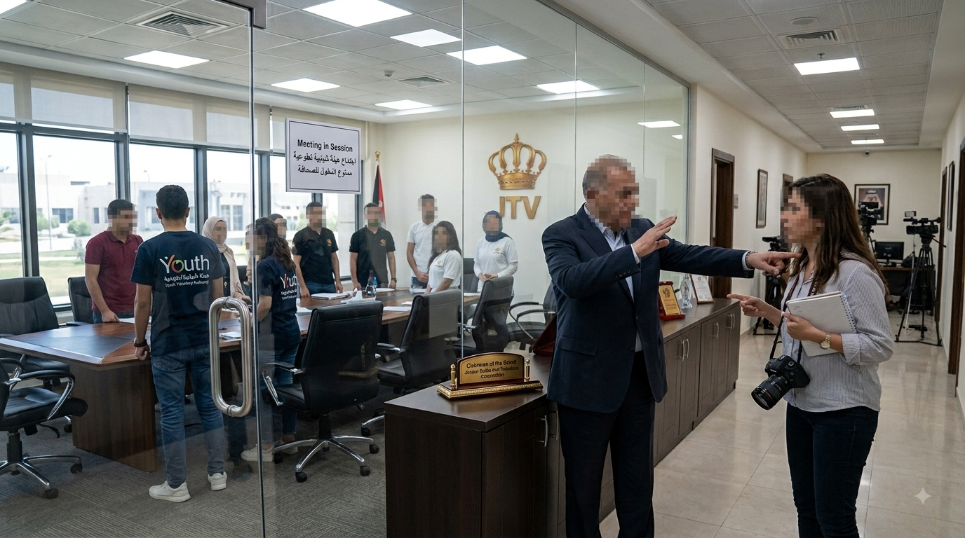 رئيس مجلس إدارة مؤسسة الإذاعة والتلفزيون يمنع اعلامية من حضور اجتماع هيئة شبابية تطوعية داخل التلفزيون الأردني