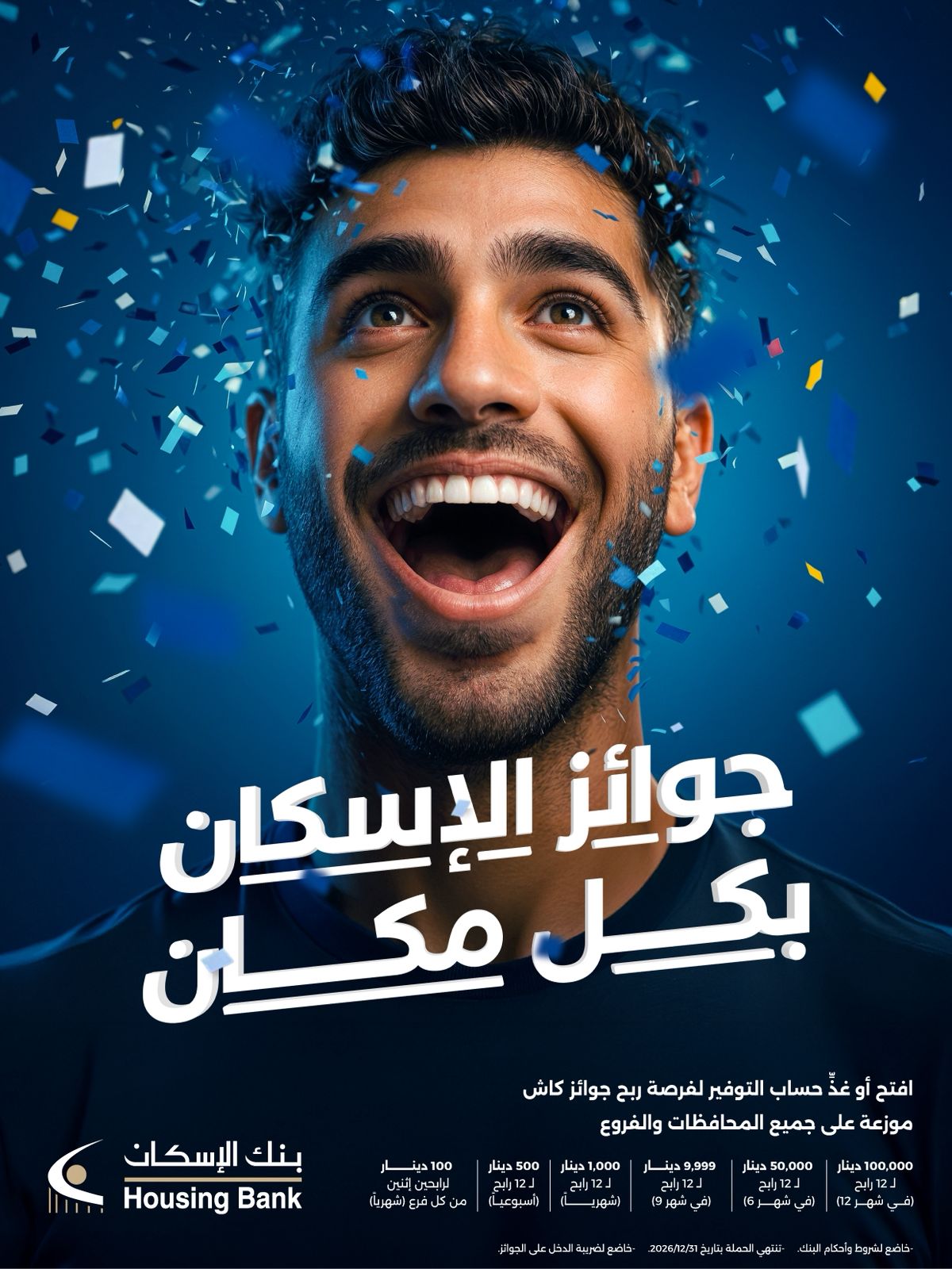 بنك الإسكان يطلق حملة جوائز حسابات التوفير لعام 2026 "جوائز الإسكان بكل مكان" #سرايا 