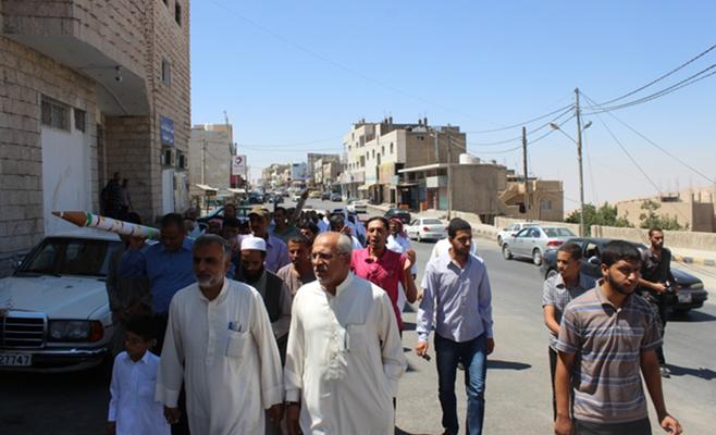 مسيرة الطفيلة: "انتصرت غزة وغرق نتنياهو"