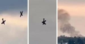 لحظة اصطدام طائرتين استعراضيتين في ألمانيا - فيديو