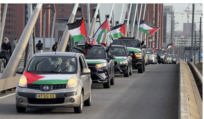 دعما لفلسطين ..  مظاهرة بقافلة سيارات في "روتردام" الهولندية