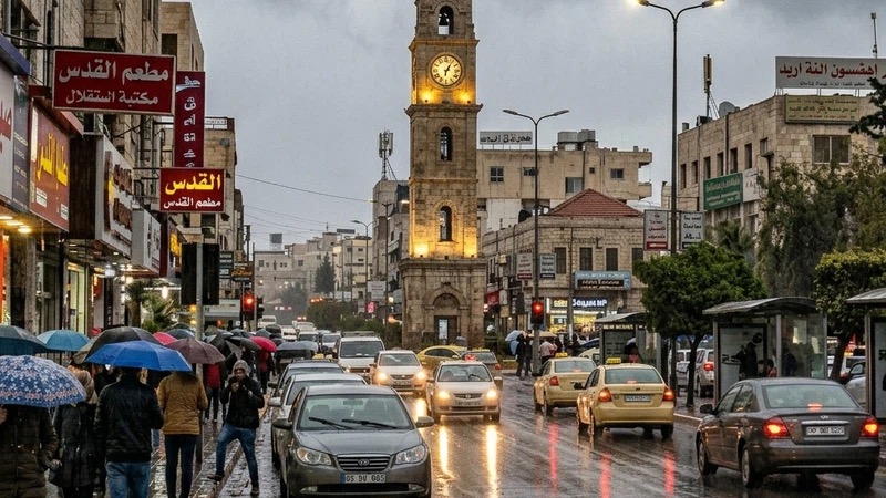 كتلة هوائية باردة نسبياً تؤثر على المملكة تترافق بالرياح النشطة وفرص الأمطار خاصة في شمال المملكة 