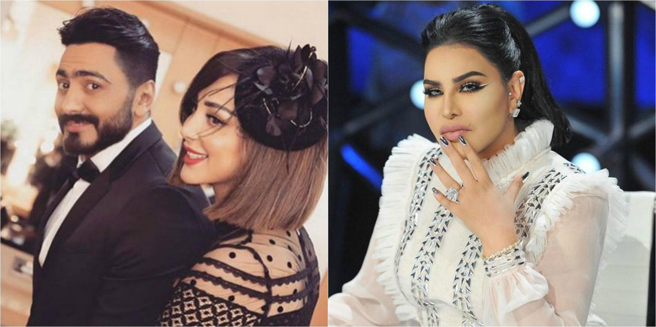 شاهد  ..  بعد تهديد أحلام له ولزوجته بسمة بوسيل .. تامر حسني يردّ عليها