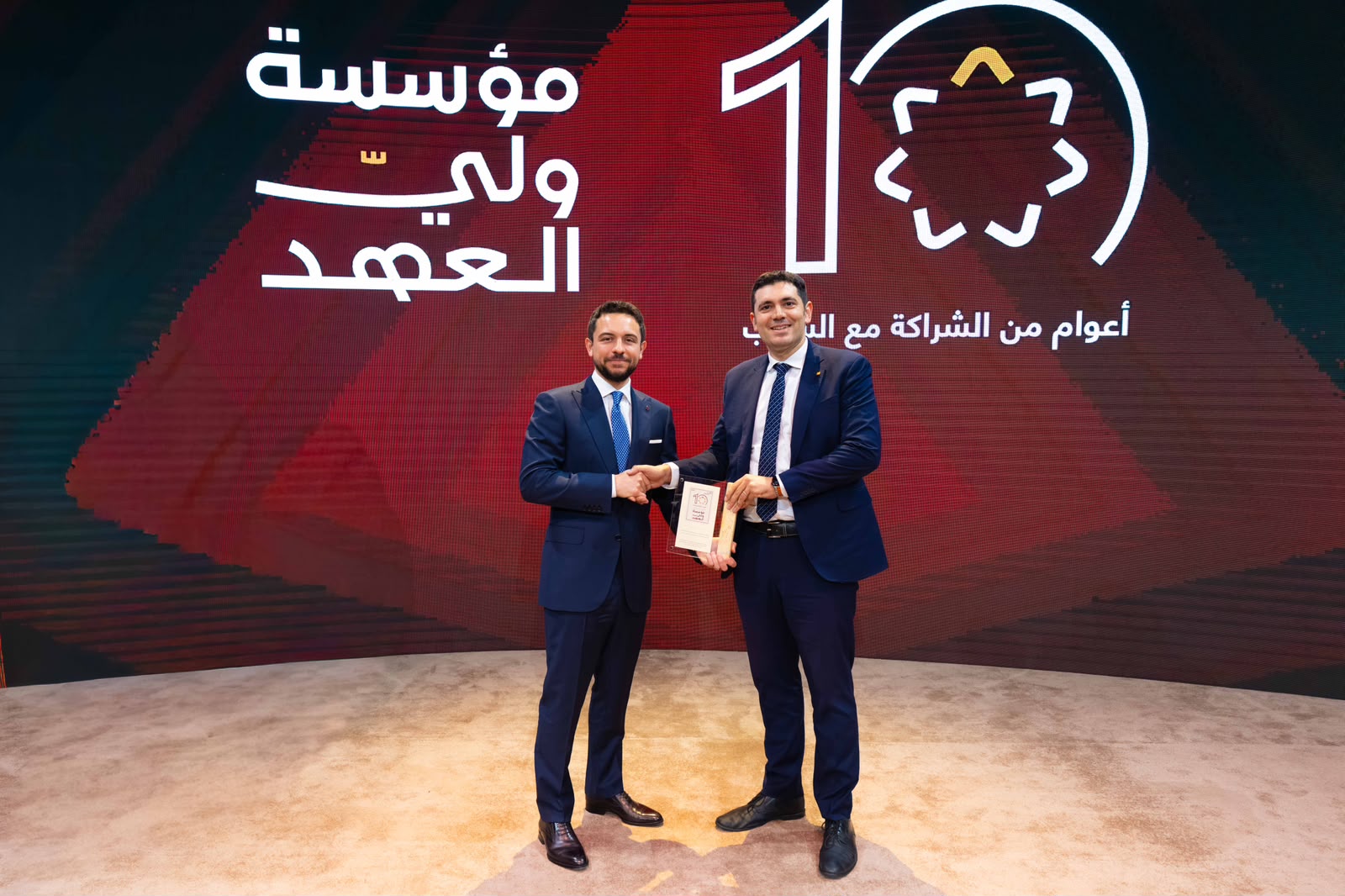 ولي العهد يكرم أورنج الأردن خلال احتفال مؤسسة ولي العهد بالذكرى العاشرة لتأسيسها