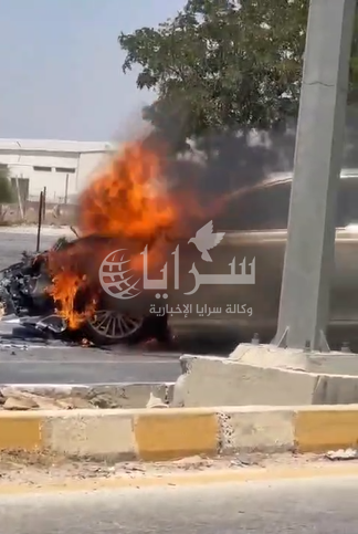 بالفيديو ..  إصابات بحادث تصادم واحتراق مركبة على طريق الصوامع في إربد