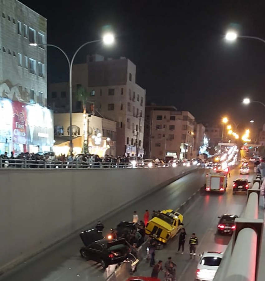 اصابتان اثر حادث تصادم في "نفق السابع"