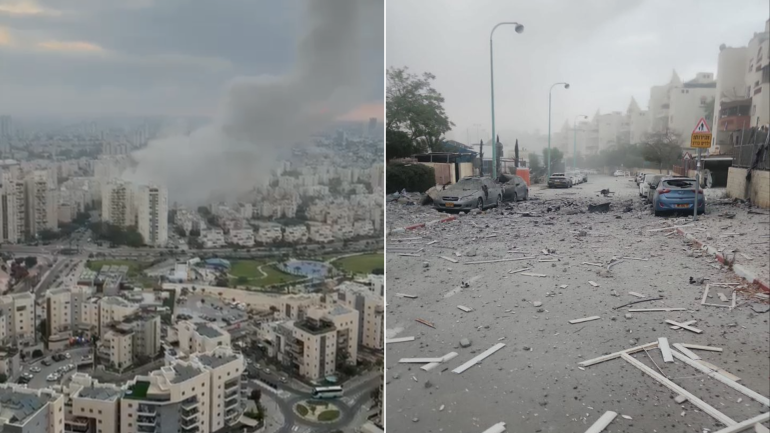 صاروخ إيراني يصيب مبنى من 7 طوابق في بئر السبع  ..  فيديو 