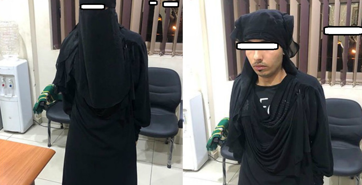 بالصور  ..  القبض على شخص يرتدى زى منتقبة داخل حمام سيدات بمول شهير 