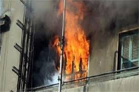 اصابة شخصان بحريق شقة في اربد 