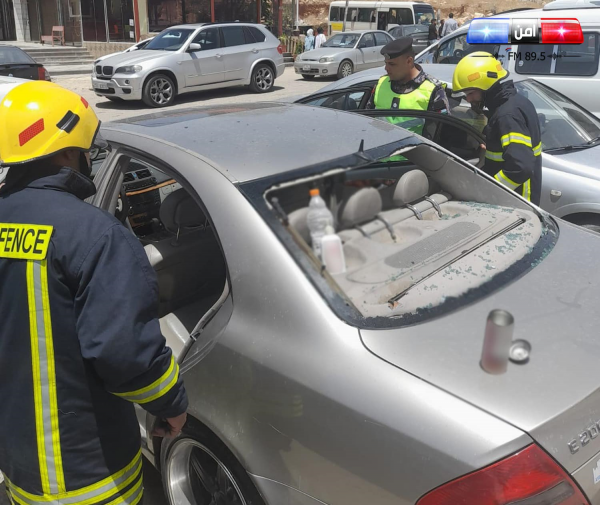 انفجار عبوة "معطر" بسبب ارتفاع درجة الحرارة داخل مركبة في الكرك
